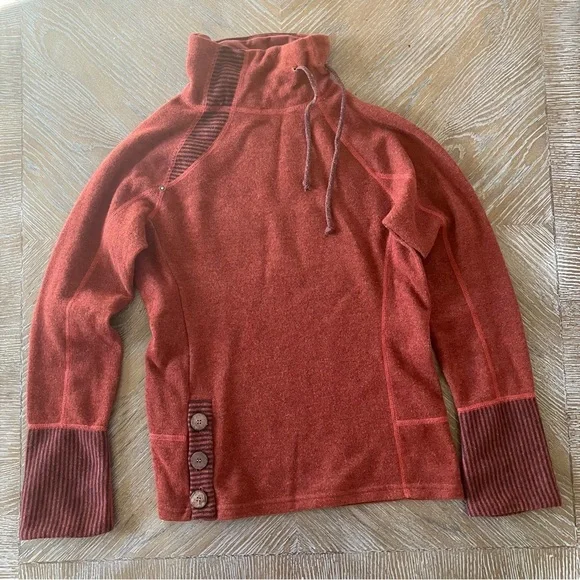 PRANA LUCIA SWEATER Wool Blend Pullover Red Outdoor Hiking Casual Active (XS) - Picture 2 of 11